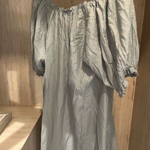 Doen Light Blue Off-Shoulder Mini Dress